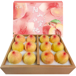 阳山水蜜桃 正宗无锡阳山水蜜桃 新鲜时令水果生鲜桃子 单果4-5两12个礼盒装净重4.8斤多