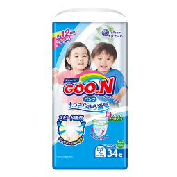 大王（GOO.N）新维E拉拉裤学步裤短裤式尿裤柔软透气婴儿尿不湿XL34片(12-20kg)