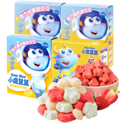 小鹿蓝蓝_水果酸奶溶豆豆 宝宝零食儿童零食 4种口味各1盒