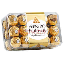 费列罗（FERRERO）榛果威化糖果牛奶巧克力30粒礼盒装新年年货生日礼物进口零食375g