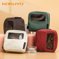 日本kokuyo国誉笔袋一米新纯窗窗包2021新品收纳包手账包透明化妆包文具袋 方便携带 多色可选 深棕色
