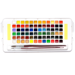 樱花(SAKURA)固体水彩颜料72色套装荷兰泰伦斯便携透明水彩 日本樱花学生写生素描绘画用品礼物