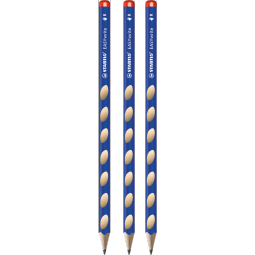思笔乐（STABILO）洞洞铅笔 小学生文具 2H铅笔 儿童矫正握姿 作业铅笔 324蓝色3支装 大规格铅笔