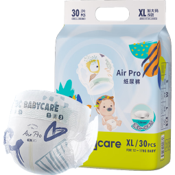 babycareAir pro超薄纸尿裤宝宝尿不湿新生儿尿片 新老包装随机发 XL码-30片【12-17kg】