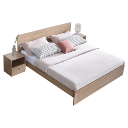 全友家居 床北欧原木色双人床 主卧室家具框架床