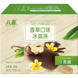 八喜冰淇淋 0蔗糖香草棒四合一70g*4支  冰淇淋 家庭装 
