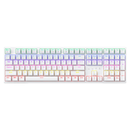 机械师(MACHENIKE) K500E 有线机械键盘 游戏键盘 笔记本电脑台式机键盘 108键帽 青轴 混光 -白色