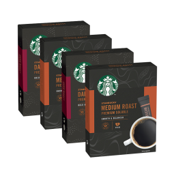 星巴克（Starbucks） 速溶咖啡粉 油切苦美式黑咖啡 中深度烘焙 健身速溶黑咖啡 中度+深度共2盒