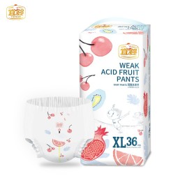 宜婴弱酸水果全包臀小内裤XL36片敏感肌适用拉拉裤超薄透气尿不湿