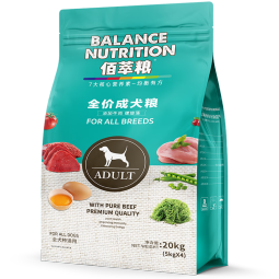 麦富迪佰萃粮狗粮 哈士奇金毛柴犬德牧40小中大型犬通用型 成犬粮20kg(牛肉+螺旋藻)