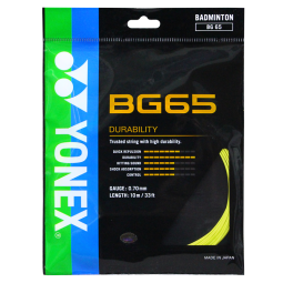 YONEX尤尼克斯羽毛球线yy耐打型全方位性能BG-65-004黄色单扎装