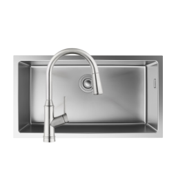 汉斯格雅（Hansgrohe） 不锈钢水槽厨房旋转龙头套装 可抽拉式龙头不锈钢单槽套组