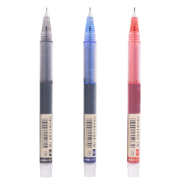 白雪（snowhite） 直液笔0.5mm中性笔学生速干签字笔水笔直液式走珠笔办公用品针管黑色T16 针管型12支蓝色
