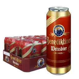 百帝王（Benediktiner）小麦黑啤酒 修道院经典 500ml*24听 整箱装 德国进口 春日出游