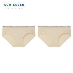 Schiesser德国舒雅女士内裤舒美棉中腰透气三角内裤【2件装】E0/19964S 肤色7101 XL