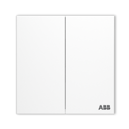 ABB 开关插座面板 盈致系列白色 无边框纯平大面板开关面板 86型墙壁 双开双控