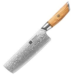 信作刀具73层大马士革钢菜刀家用小菜刀女士切片刀厨房料理刀粉末钢刀