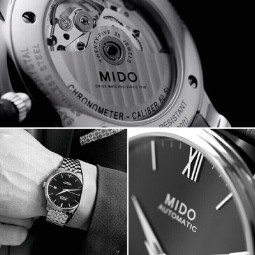 美度（MIDO）瑞士手表 贝伦赛丽 硅油丝 天文台 商务休闲 自动机械钢带男表