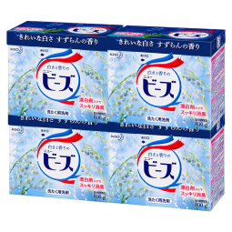 花王（KAO）洁霸洗衣粉酵素盒装日本进口高效渗透强力去污渍深层清洁皂粉 铃兰香800g*4盒