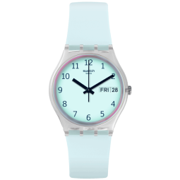 斯沃琪（Swatch）瑞士手表  原创系列 无尽天蓝 日历 开学礼物男女时尚石英表GE713