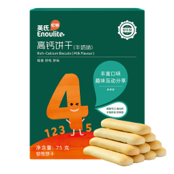 英氏（Engnice）牛奶味婴幼儿饼干多乐能系列营养高钙手指饼磨牙饼干60g
