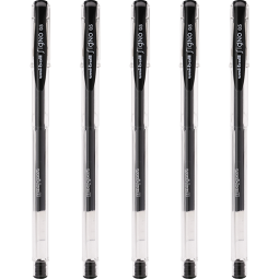 三菱（uni）UM-100学生用中性笔签字笔黑色(替芯UMR-5)0.5mm5支装