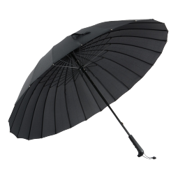 美度加大可定制雨伞直杆男士商务24骨雨伞长柄M5005黑色