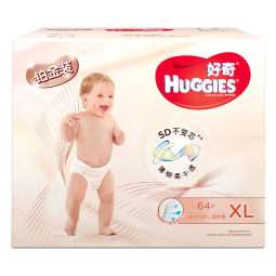 好奇Huggies 铂金装小桃裤纸尿裤 婴儿尿不湿干爽透气大吸量新生儿 XL64片【12-17kg】