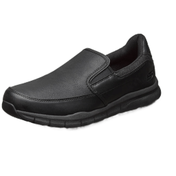 斯凯奇（Skechers）男鞋简约一脚套工作鞋舒适低帮休闲鞋77157BLK黑色41