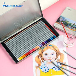 马可（MARCO） 72色水溶性彩色铅笔 填色绘画笔/美术专业设计手绘彩铅 铁盒装7120-72TN拉菲尼Raffine系列