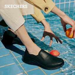 斯凯奇（Skechers）商务休闲鞋男士低帮鞋冬季结婚正装鞋轻便8790000 全黑色/BBK 39.5