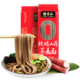 张宝山 铁棍山药荞麦面条 0脂肪 50%荞麦挂面杂粮面条汤面拌面300g 荞麦面300g*12包【量版装】