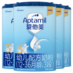 爱他美（Aptamil） 幼儿配方奶粉(12–36月龄   3段） 800g*4罐 组合装
