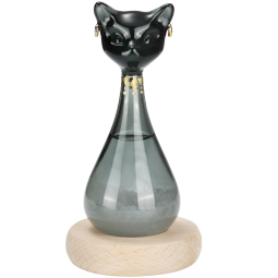 大英博物馆风暴瓶盖亚安德森猫天气瓶创意桌面摆件生日母亲节礼物 黑色