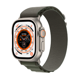 Apple/苹果 Watch Ultra 智能手表 GPS + 蜂窝款 49毫米 钛金属表壳绿色高山回环式表带大号 MQF93CH/A