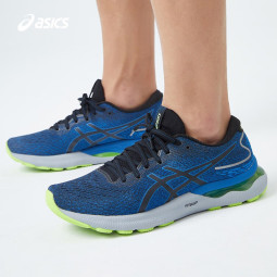 亚瑟士ASICS男鞋缓震跑鞋舒适透气运动鞋回弹跑步鞋 GEL-NIMBUS 24 黑色/蓝色 41.5