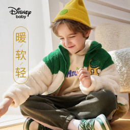 迪士尼（Disney）童装男童外套宝宝衣服儿童舒棉绒立领上衣冬新款保暖舒适 格调绿-男童 120