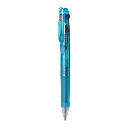 斑马牌 (ZEBRA)多功能三色圆珠笔 0.7mm子弹头多色原子笔 弹性笔夹学生笔 B3A3 浅蓝色杆