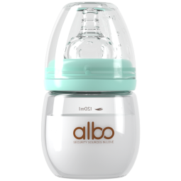 albo新生儿奶瓶婴儿玻璃奶瓶0-3-6个月120ml 绿色DS0041