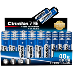 飞狮（Camelion）碳性电池 干电池 5号电池20节+7号电池20节 低耗玩具/遥控器/收音机/闹钟/手电筒
