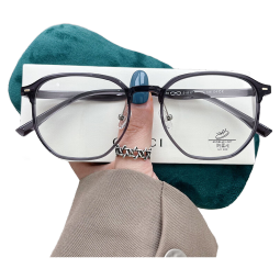 ErillesTR90防蓝光眼镜 不规则铆钉素颜平光镜ins时尚潮人近视眼镜架 上黑下透明 161升级防蓝光镜片