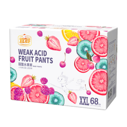 宜婴全包臀弱酸水果小内裤XXL68片敏感肌适用拉拉裤超薄透气尿不湿
