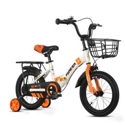 永久（FOREVER）儿童自行车男女款小孩单车可折叠脚踏车4-6-8-10岁辅助轮18寸橙色