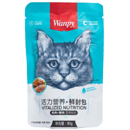 顽皮（Wanpy）鲜封包成幼猫罐头营养猫粮猫咪零食猫湿粮条 蟹肉+鸡肉80g*5包