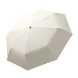 美度（MAYDU）全自动太阳伞女三折遮阳伞黑胶防晒防紫外线晴雨伞两用折叠伞 奶茶色