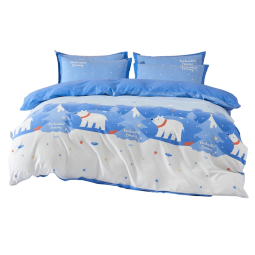 水星儿童床上A类三/四件套纯棉100%纯棉床单四件套单人被套枕套150*210cm