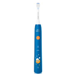 飞利浦（PHILIPS）儿童电动牙刷 儿童声波震动牙刷 2种模式 自带两支刷头 温和清洁 儿童泡泡牙刷【自带刷头2支-蓝色】