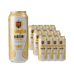 青岛啤酒（TsingTao）精酿白啤 浓郁麦香古法酿造500ml*12听 整箱装  露营出游