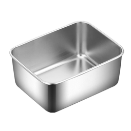 加百列304不锈钢小餐盒分装盒带盖保鲜盒火锅备菜盒加深方形餐盒方盒 10.5*13.5*5.5带盖 3件套 750ml