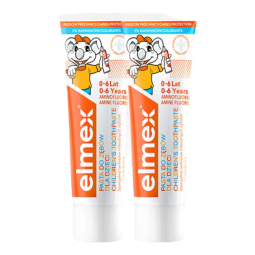 ELMEX艾美适进口0-6岁儿童牙膏含氟防蛀易洁净低泡2支x50ml 红色